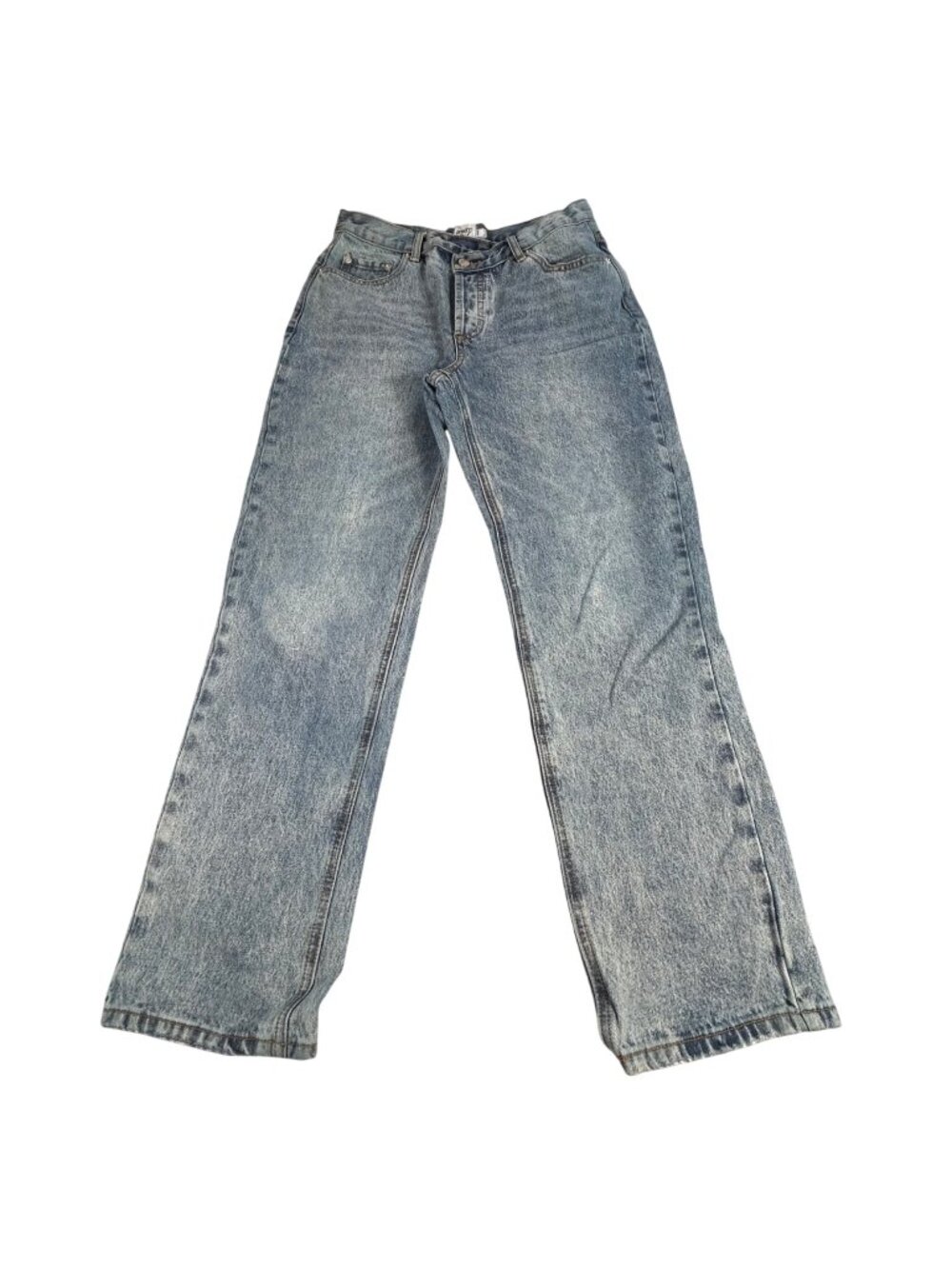Princess Polly Medium Wash Jeans Size 6 Straight Leg Relaxed Button Fly Y2K